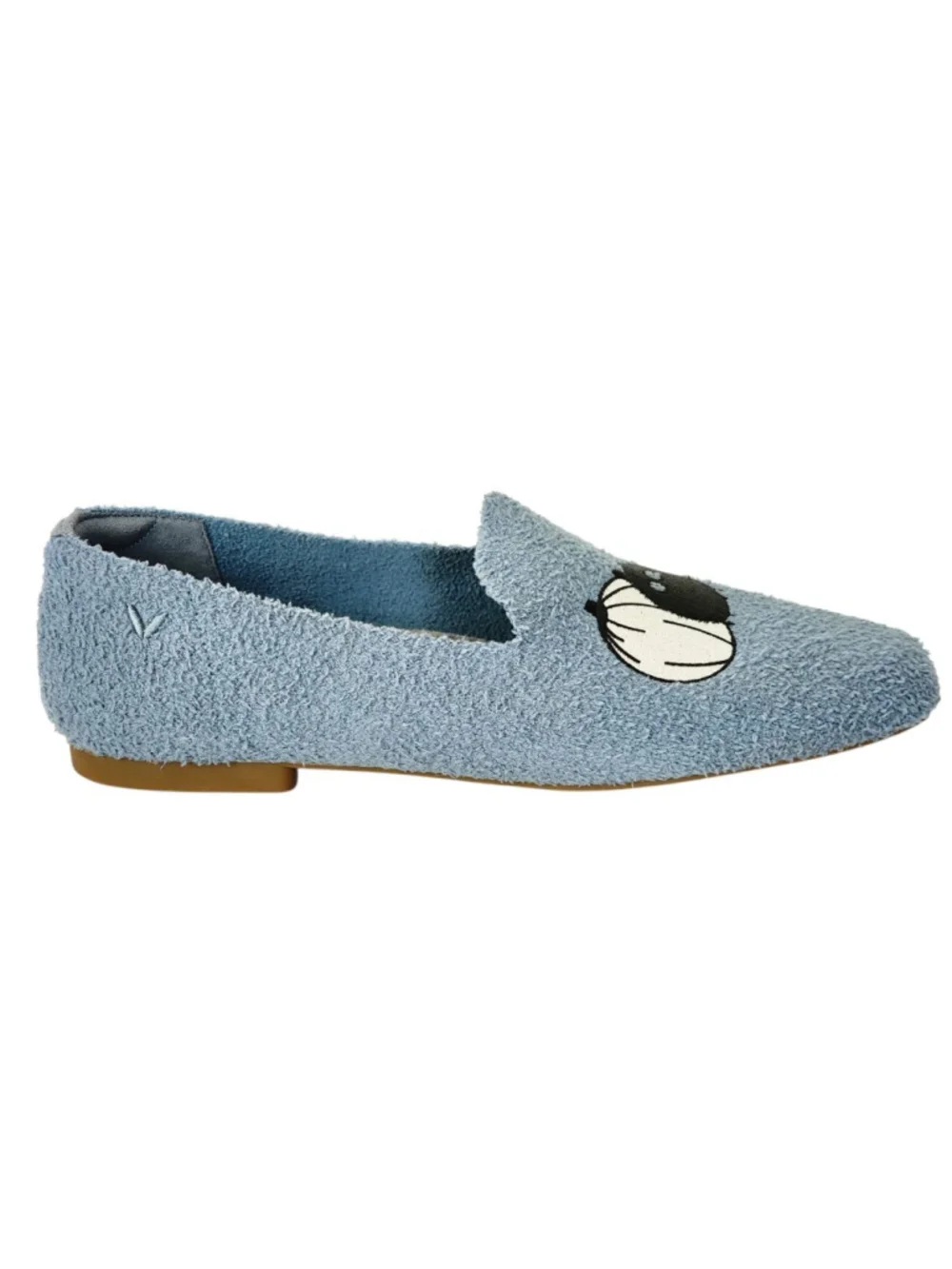 VIVAIA NEW Audrey Cat & Pumpkin Embroidery Squire Toe Blue Loafer Flats 42 11.5